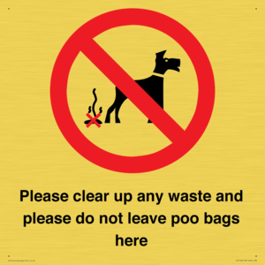Please clear up any waste and please do not leave poo bags here